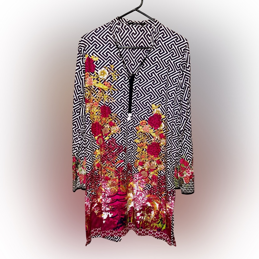 Khaadi Floral Geometric Long Sleeve Dress